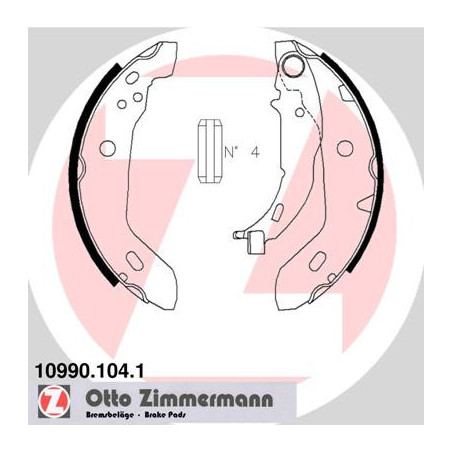 ZIMMERMANN 10990.104.1 Zestaw szczęk hamulcowych dla