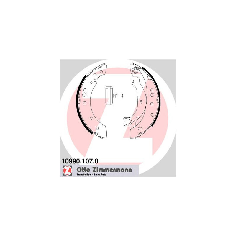 ZIMMERMANN 10990.107.0 Sada brzdových čelistí pro