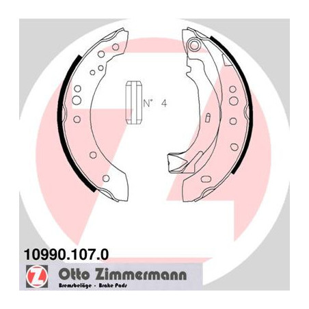 ZIMMERMANN 10990.107.0 Juego de zapatas de frenos para