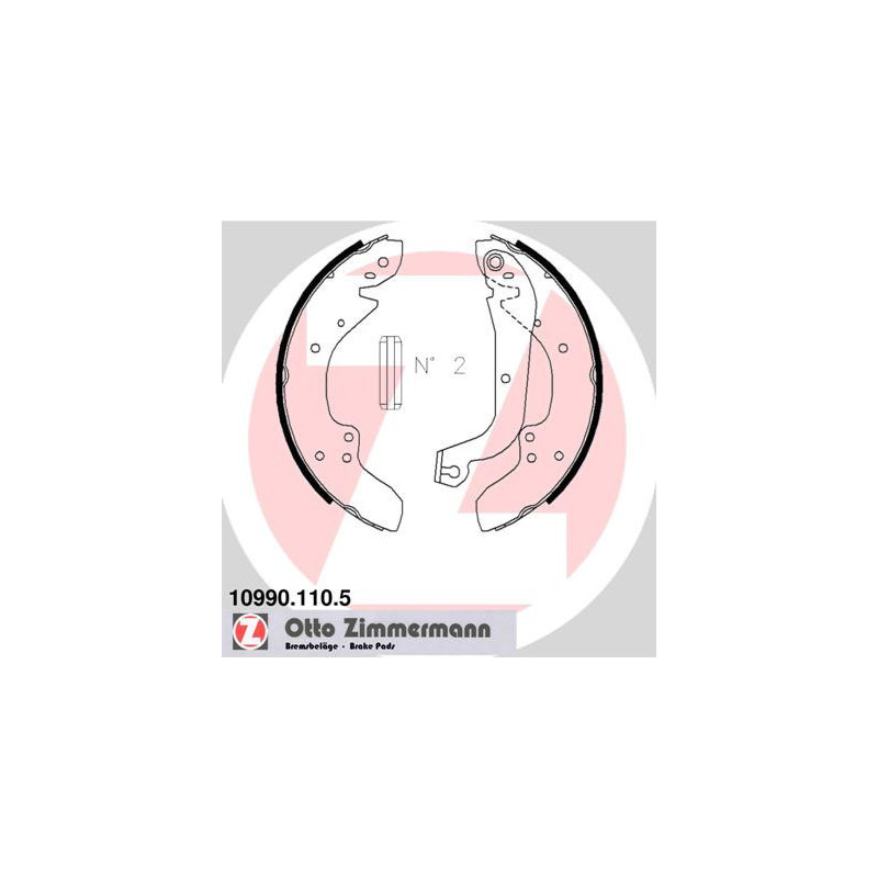 ZIMMERMANN 10990.110.5 Bremsbackensatz für