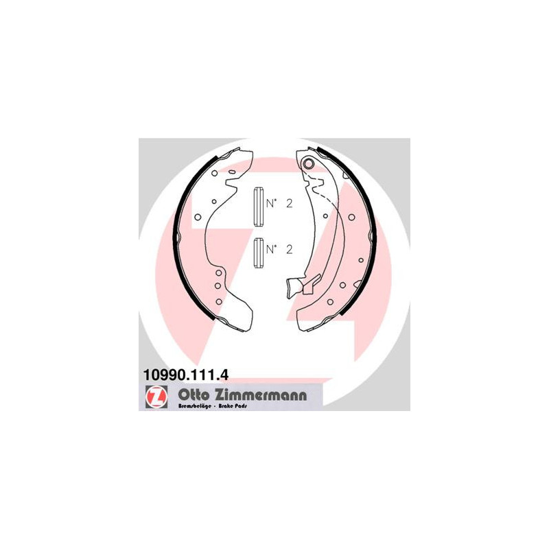 ZIMMERMANN 10990.111.4 Jeu de mâchoires de frein pour