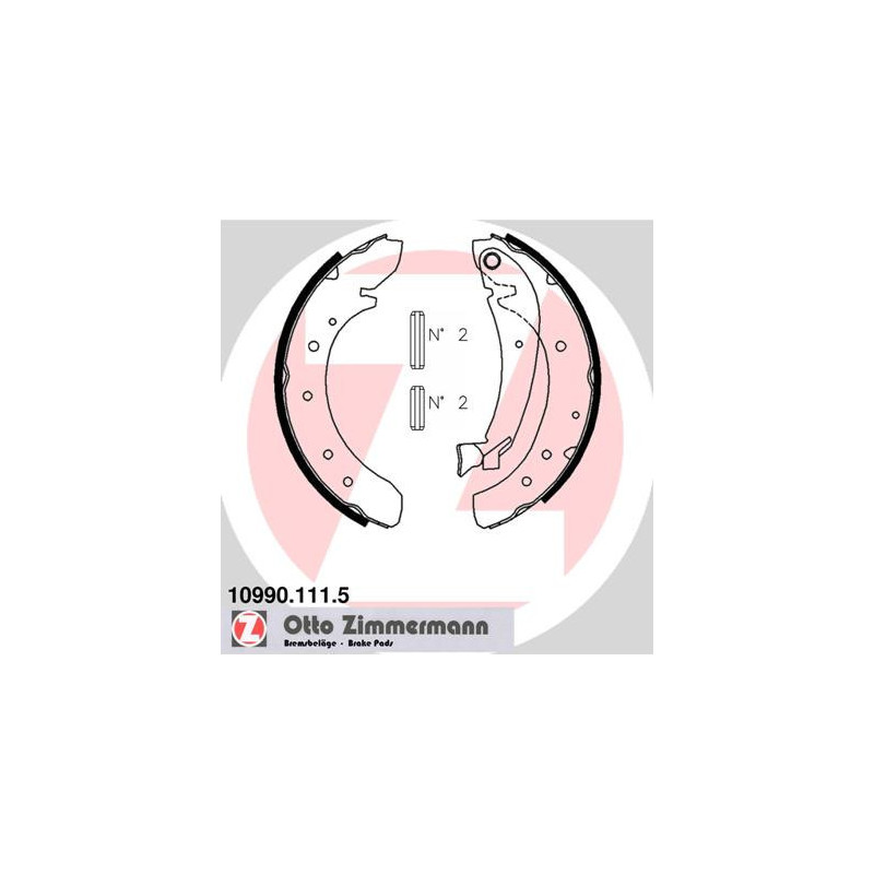 ZIMMERMANN 10990.111.5 Kit ganasce freno per