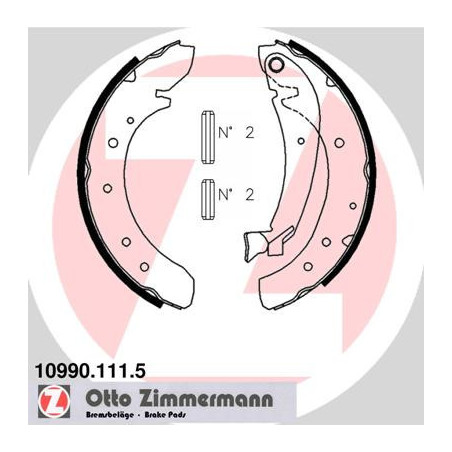 ZIMMERMANN 10990.111.5 Zestaw szczęk hamulcowych dla