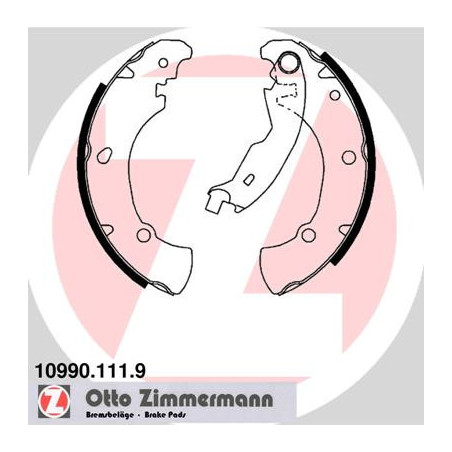 ZIMMERMANN 10990.111.9 Zestaw szczęk hamulcowych dla