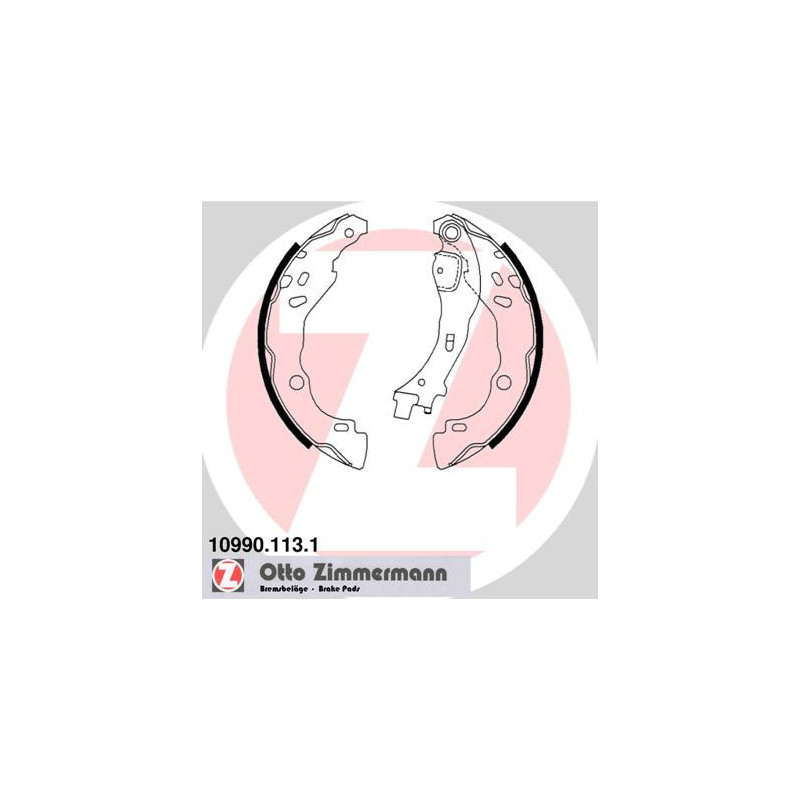 ZIMMERMANN 10990.113.1 Sada brzdových čelistí pro