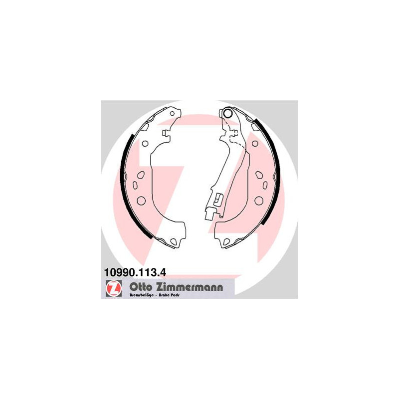 ZIMMERMANN 10990.113.4 Brake Shoe Set Rear for