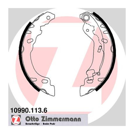 ZIMMERMANN 10990.113.6 Brake Shoe Set Rear for