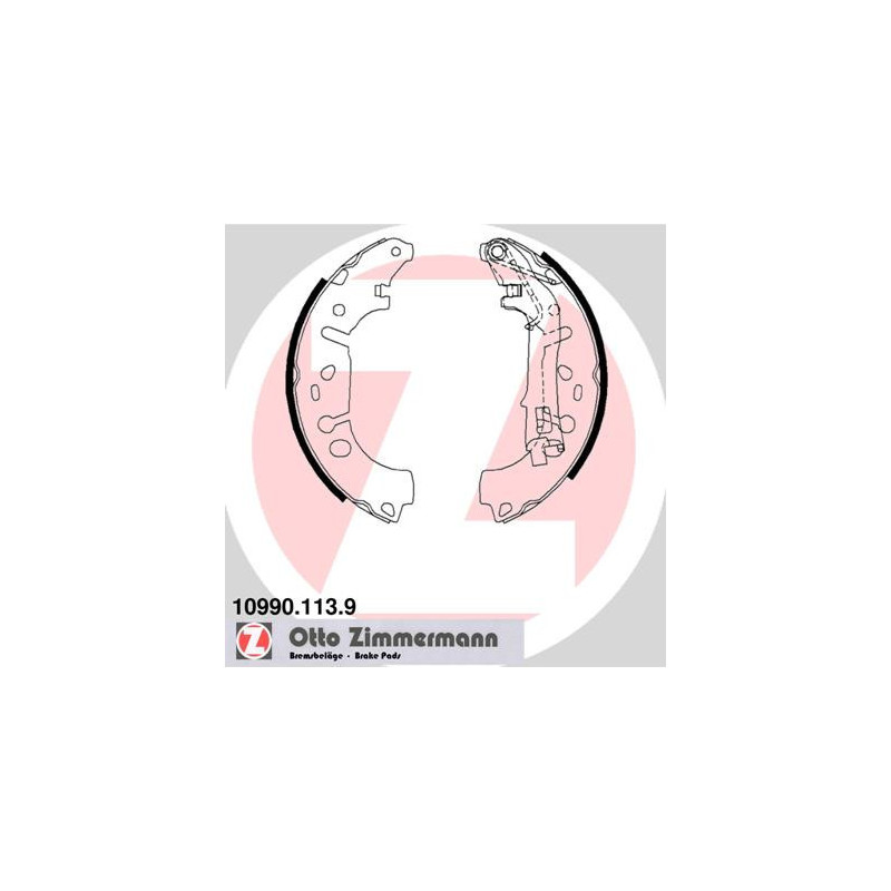 ZIMMERMANN 10990.113.9 Brake Shoe Set Rear for