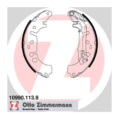 ZIMMERMANN 10990.113.9 Zestaw szczęk hamulcowych dla