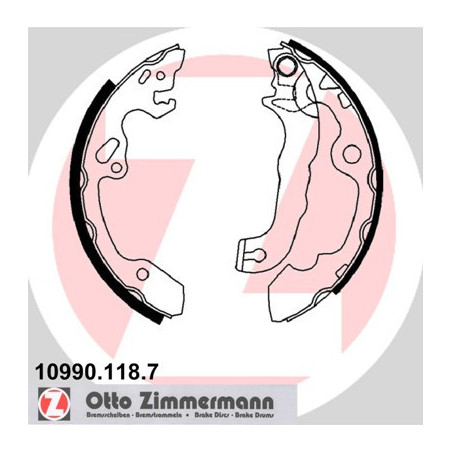 ZIMMERMANN 10990.118.7 Zestaw szczęk hamulcowych dla