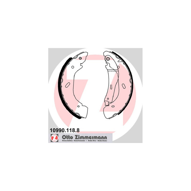 ZIMMERMANN 10990.118.8 Brake Shoe Set for