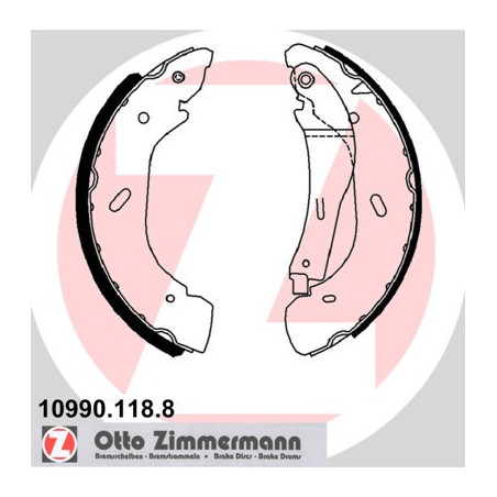 ZIMMERMANN 10990.118.8 Jeu de mâchoires de frein pour