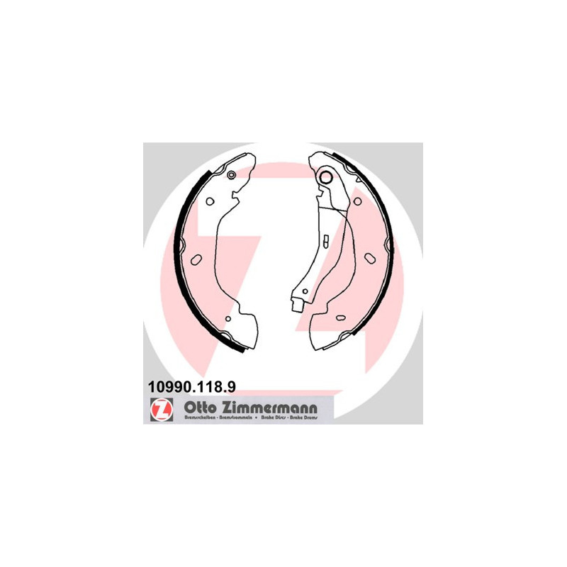 ZIMMERMANN 10990.118.9 Sada brzdových čelistí pro