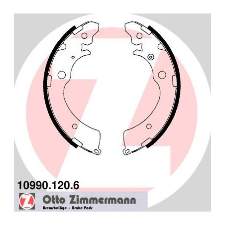 ZIMMERMANN 10990.120.6 Zestaw szczęk hamulcowych dla