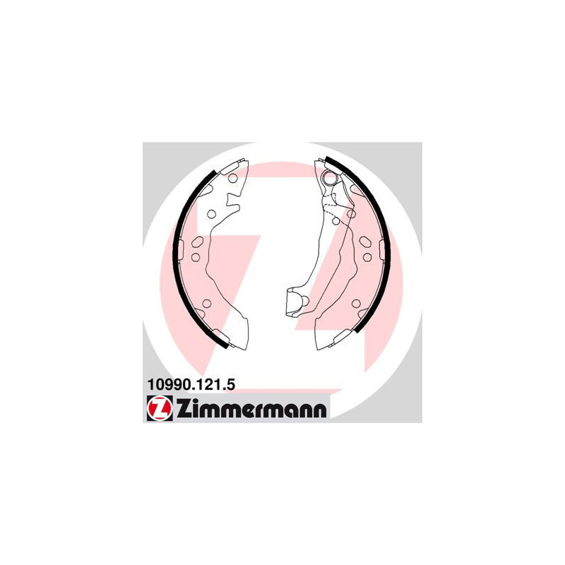 ZIMMERMANN 10990.121.5 Sada brzdových čelistí pro