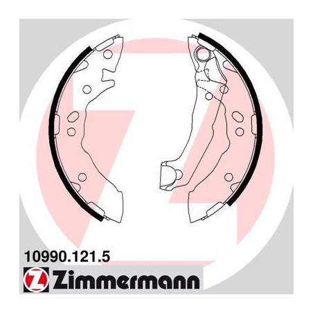 ZIMMERMANN 10990.121.5 Brake Shoe Set Rear for