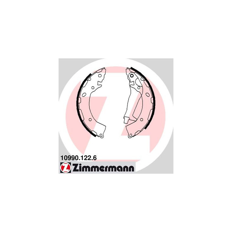 ZIMMERMANN 10990.122.6 Zestaw szczęk hamulcowych dla