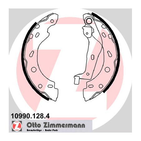 ZIMMERMANN 10990.128.4 Sada brzdových čeľustí pre