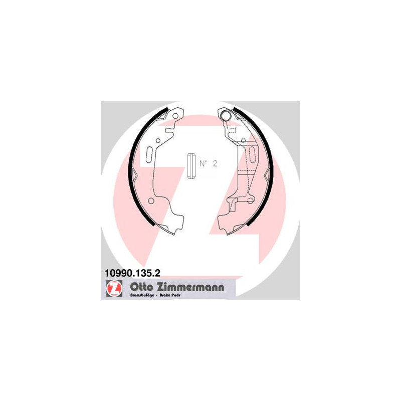 ZIMMERMANN 10990.135.2 Brake Shoe Set Rear for