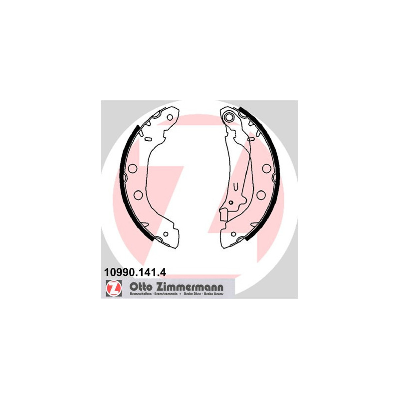 ZIMMERMANN 10990.141.4 Brake Shoe Set Rear for