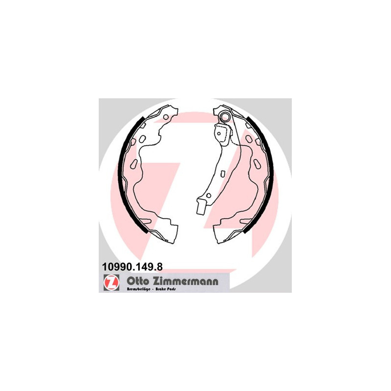 ZIMMERMANN 10990.149.8 Brake Shoe Set Rear for