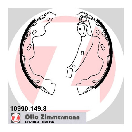 ZIMMERMANN 10990.149.8 Sada brzdových čeľustí pre