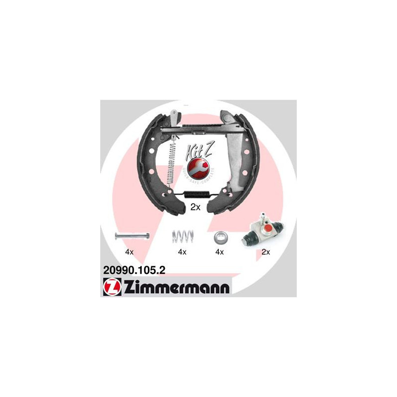 ZIMMERMANN 20990.105.2 Zestaw szczęk hamulcowych dla