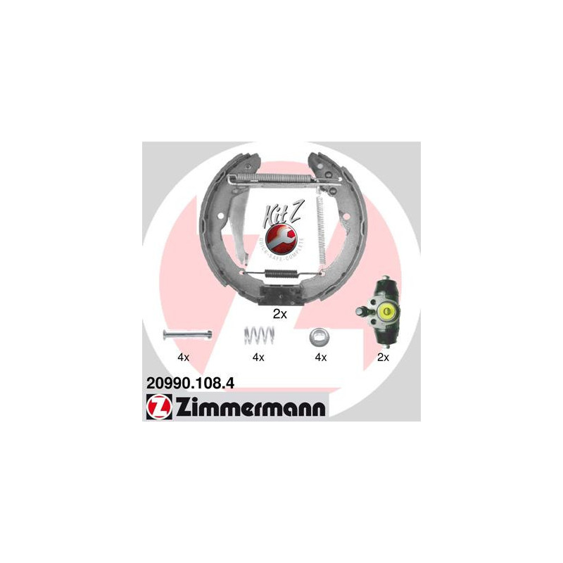 ZIMMERMANN 20990.108.4 Sada brzdových čeľustí pre