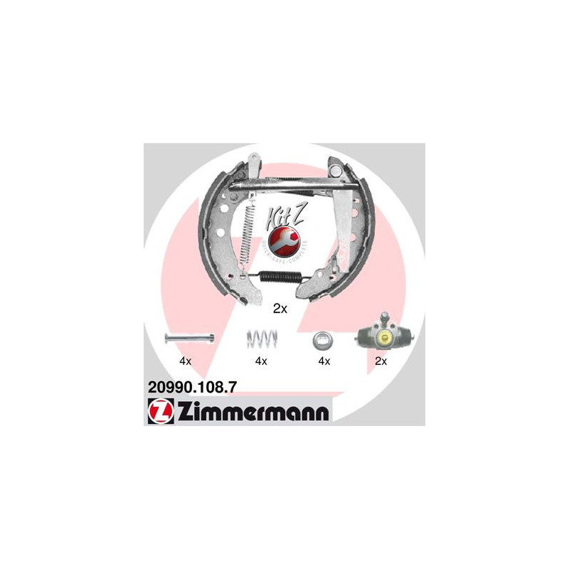 ZIMMERMANN 20990.108.7 Sada brzdových čelistí pro
