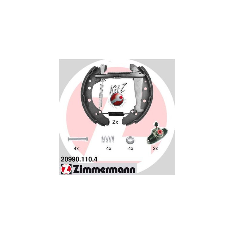 ZIMMERMANN 20990.110.4 Sada brzdových čeľustí pre