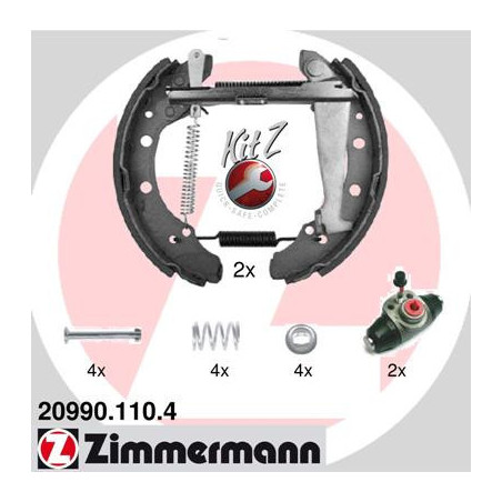 ZIMMERMANN 20990.110.4 Sada brzdových čeľustí pre