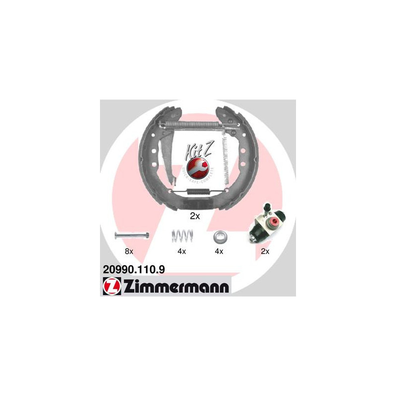 ZIMMERMANN 20990.110.9 Zestaw szczęk hamulcowych dla