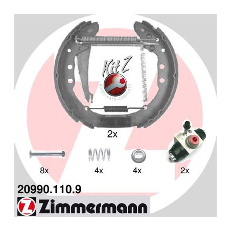 ZIMMERMANN 20990.110.9 Sada brzdových čeľustí pre