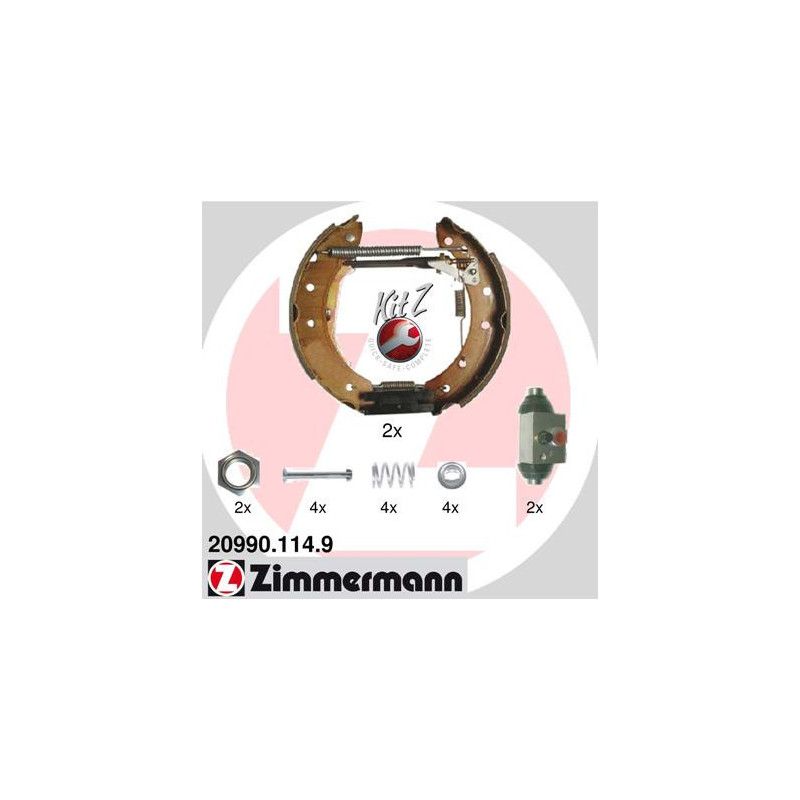 ZIMMERMANN 20990.114.9 Kit ganasce freno per