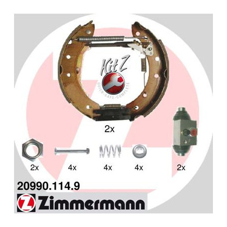 ZIMMERMANN 20990.114.9 Bremsbackensatz für
