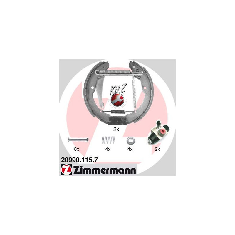 ZIMMERMANN 20990.115.7 Zestaw szczęk hamulcowych dla