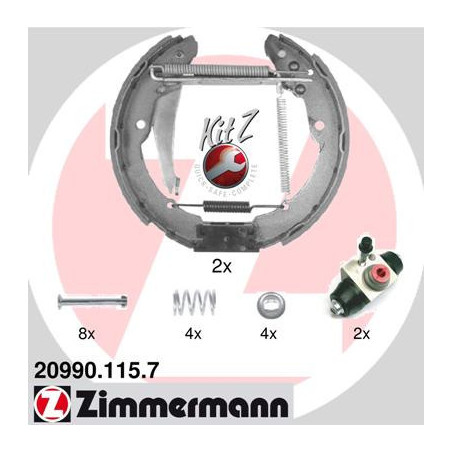 ZIMMERMANN 20990.115.7 Sada brzdových čelistí pro