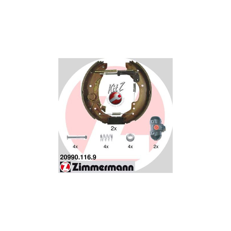 ZIMMERMANN 20990.116.9 Sada brzdových čelistí pro