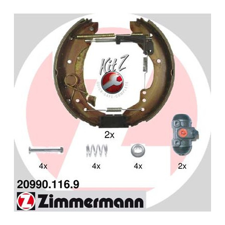 ZIMMERMANN 20990.116.9 Sada brzdových čeľustí pre