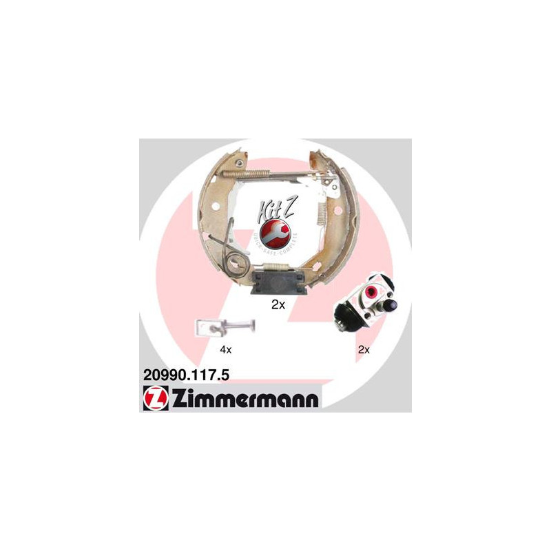 ZIMMERMANN 20990.117.5 Sada brzdových čeľustí pre
