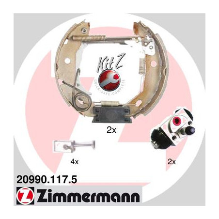 ZIMMERMANN 20990.117.5 Sada brzdových čelistí pro