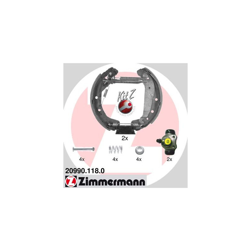 ZIMMERMANN 20990.118.0 Bremsbackensatz für