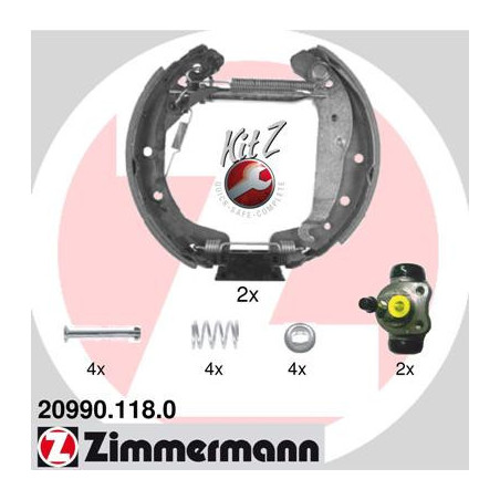 ZIMMERMANN 20990.118.0 Zestaw szczęk hamulcowych dla