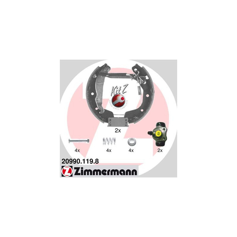 ZIMMERMANN 20990.119.8 Sada brzdových čeľustí pre