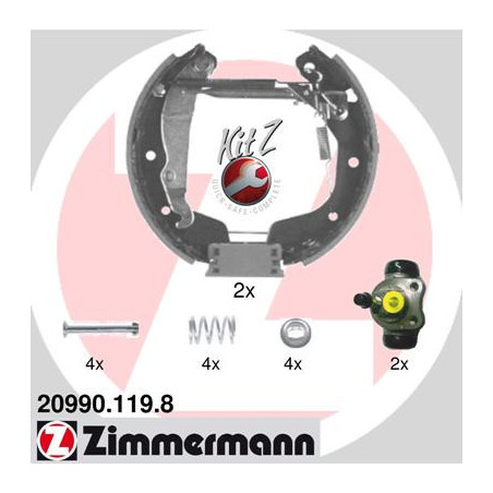 ZIMMERMANN 20990.119.8 Sada brzdových čelistí pro