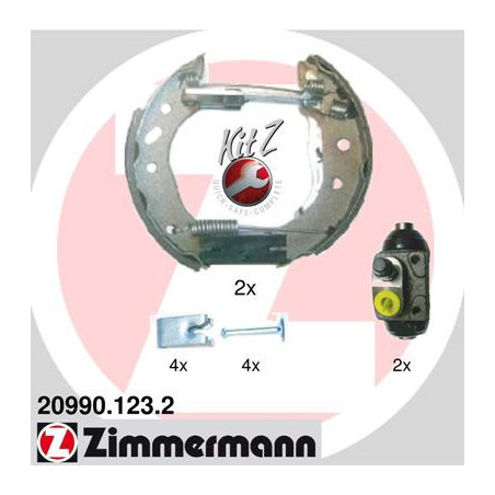 ZIMMERMANN 20990.123.2 Zestaw szczęk hamulcowych dla