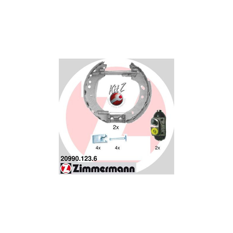 ZIMMERMANN 20990.123.6 Sada brzdových čeľustí pre