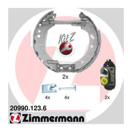 ZIMMERMANN 20990.123.6 Sada brzdových čeľustí pre