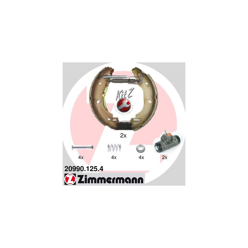 ZIMMERMANN 20990.125.4 Sada brzdových čeľustí pre