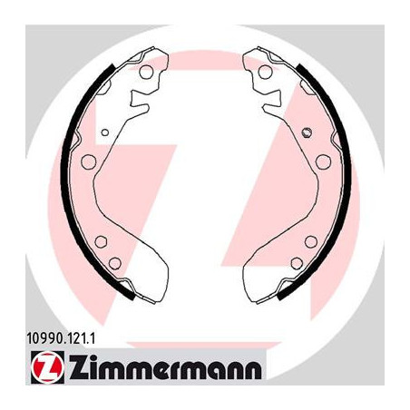 ZIMMERMANN 10990.121.1 Zestaw szczęk hamulcowych dla